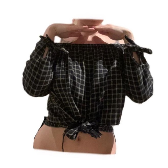 Madewell Small Checkered Milkmaid Top - Picture 2 of 4